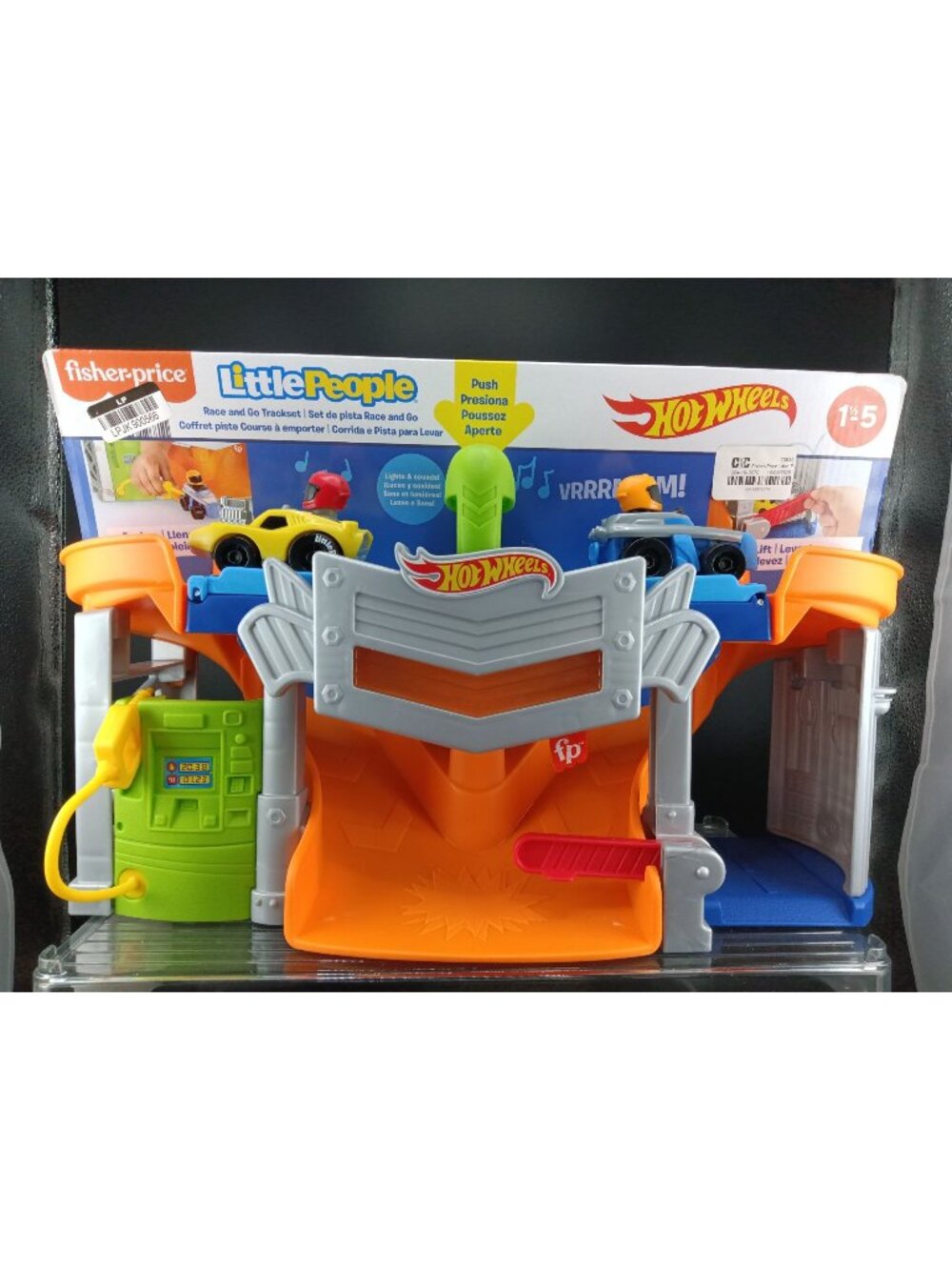 Fisher-Price Little People Hot Wheels Race & Go Playset Lights & Sounds
